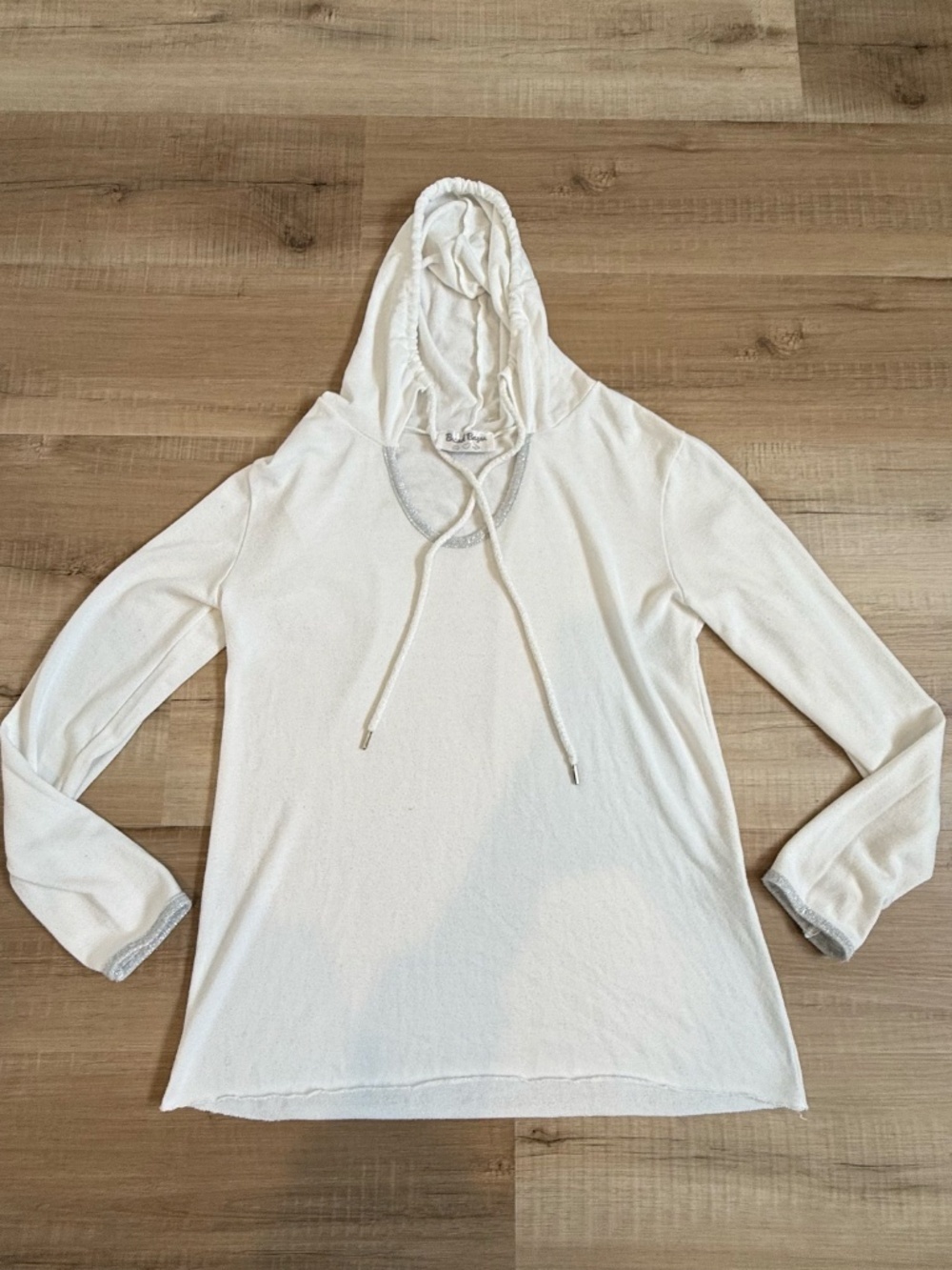 Brand Bazar White Hooded Tunic Top Made in Italy Size M - Picture 2 of 9
